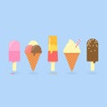 Ice cream vector set flat