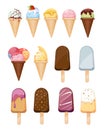 Ice cream vector set