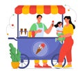 Ice cream vendor vector concept