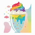 Ice cream in wafer cone rainbow color Royalty Free Stock Photo