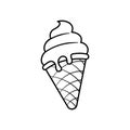 Ice cream waffle cone icon in vintage style Royalty Free Stock Photo