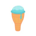 Ice cream in a waffle cone. Vector Illustration for printing, backgrounds, covers, packaging, greeting cards, posters, stickers, Royalty Free Stock Photo