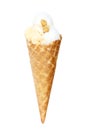 Ice Cream in a waffles isolated on white Royalty Free Stock Photo