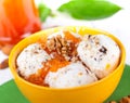 Ice cream with walnuts Royalty Free Stock Photo