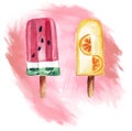 Ice cream watercolor - Illustration