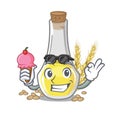 With ice cream wheat germ oil the mascot shape