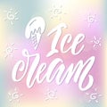 Ice cream white lettering on gradient background