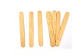 Ice cream wooden sticks, wood ice-cream stick Isolated on white background Royalty Free Stock Photo