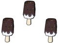 Ice creams of chocolate illustration.