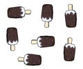 Ice creams of chocolate illustration.