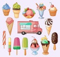 Ice creams collection Royalty Free Stock Photo