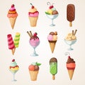 Ice creams collection Royalty Free Stock Photo