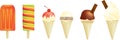 Ice creams and lolly Royalty Free Stock Photo