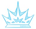 Ice crown. Noble power symbol. Royalty sign