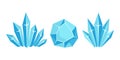 Ice Crystal Cluster Flat Colored Icon for Frozen Geometry and Winter Elements Royalty Free Stock Photo