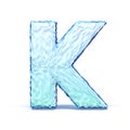 Ice crystal font letter K 3D Royalty Free Stock Photo
