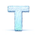 Ice crystal font letter T 3D Royalty Free Stock Photo