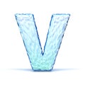 Ice crystal font letter V 3D Royalty Free Stock Photo