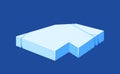 Ice Crystal, Frozen Flat Floe Block With Slippery Surface Gui Or Ui Game Design Element, Snowdrift Cap in Ocean, Iceber