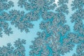 Teal fractal lace abstract pattern