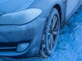 Ice crystals on a car Royalty Free Stock Photo