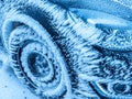 Ice crystals on a car Royalty Free Stock Photo