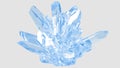 Ice crystals. Minerals. Precious minerals. 3D-rendering.