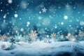 Ice crystals and snowflakes close-up bokeh background. Happy New Year, Christmas, winter holiday season, snow melting. Blue snowy Royalty Free Stock Photo