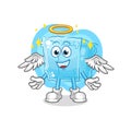 Ice cube angel with wings vector. cartoon character Royalty Free Stock Photo