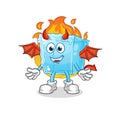 Ice cube demon with wings character. cartoon mascot vector Royalty Free Stock Photo
