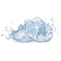 Ice Cube Drops in Water Isolated Illustration Royalty Free Stock Photo