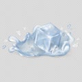 Ice Cube Drops in Water Isolated Illustration Royalty Free Stock Photo