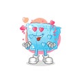 Ice cube fallin love vector. cartoon character Royalty Free Stock Photo