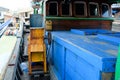 Ice cube grinding machine on fishing boat Royalty Free Stock Photo