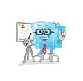 Ice cube marketing character. cartoon mascot vector