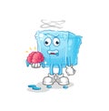 Ice cube no brain vector. cartoon character Royalty Free Stock Photo