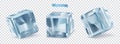 Ice cube with transparent. 3d vector realistic set of objects Royalty Free Stock Photo