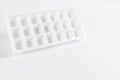 Ice cube tray isolated on white Royalty Free Stock Photo