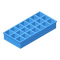 Ice cube tray kitchen icon, isometric style