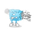 Ice cube very pissed off illustration. character vector