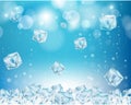 Ice cube abstract background vector illustration Royalty Free Stock Photo