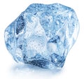 Ice cube with water drops. Clipping path Royalty Free Stock Photo