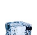 Ice cube with water drops isolated Royalty Free Stock Photo