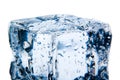 Ice cube with water drops isolated Royalty Free Stock Photo