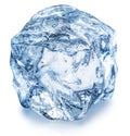 Ice cube with water drops. Clipping path. Royalty Free Stock Photo