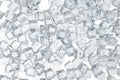 Ice cubes background, pile of white ice cubes. 3d rendering