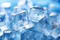 Ice cubes background for summer, pile of frozen icecubes in blue light Royalty Free Stock Photo