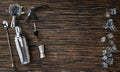 Ice cubes and bartending tools Royalty Free Stock Photo