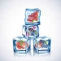 Ice Cubes With Berries Royalty Free Stock Photo