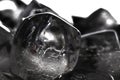 Ice cubes on black background. Low key photo Royalty Free Stock Photo